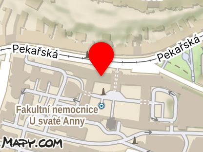 Mapa - Fakultní nemocnice u sv. Anny v Brně