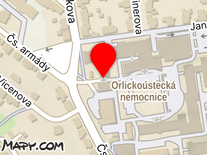 Mapa - Orlickoústecká nemocnice