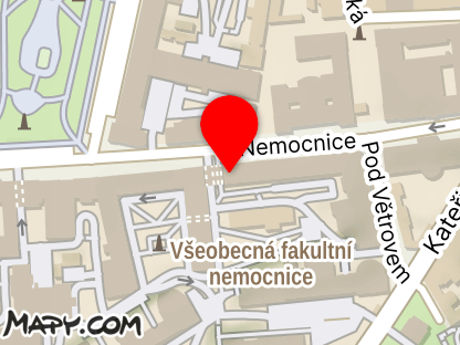 Mapa - Všeobecná fakultní nemocnice v Praze