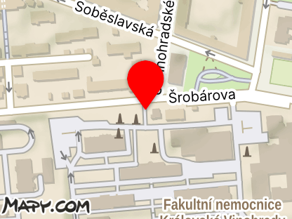 Mapa - Fakultní nemocnice Královské Vinohrady